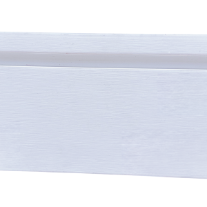 White painted baseboard trim with rounded top edge and exposed wood backing