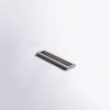 Stainless steel rectangular cup pull handle with angled perspective on white background
