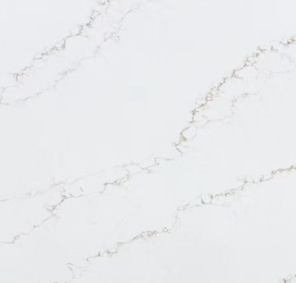 White marble or quartz countertop with subtle gray veining patterns