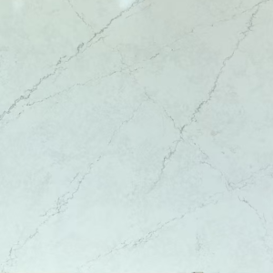 Close-up of light gray and white marble with subtle veining pattern