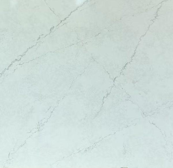 Close-up of light gray and white marble with subtle veining pattern
