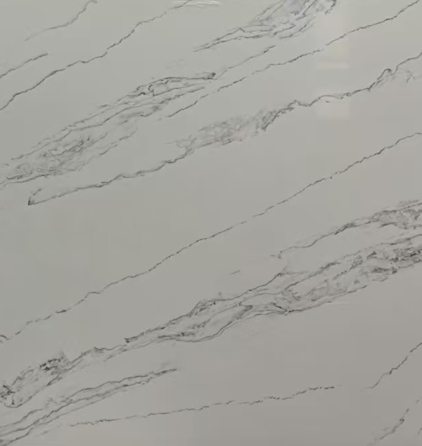 Close-up of white marble with gray veining pattern