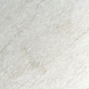 Close-up of white marble surface with gray veining and diagonal striations
